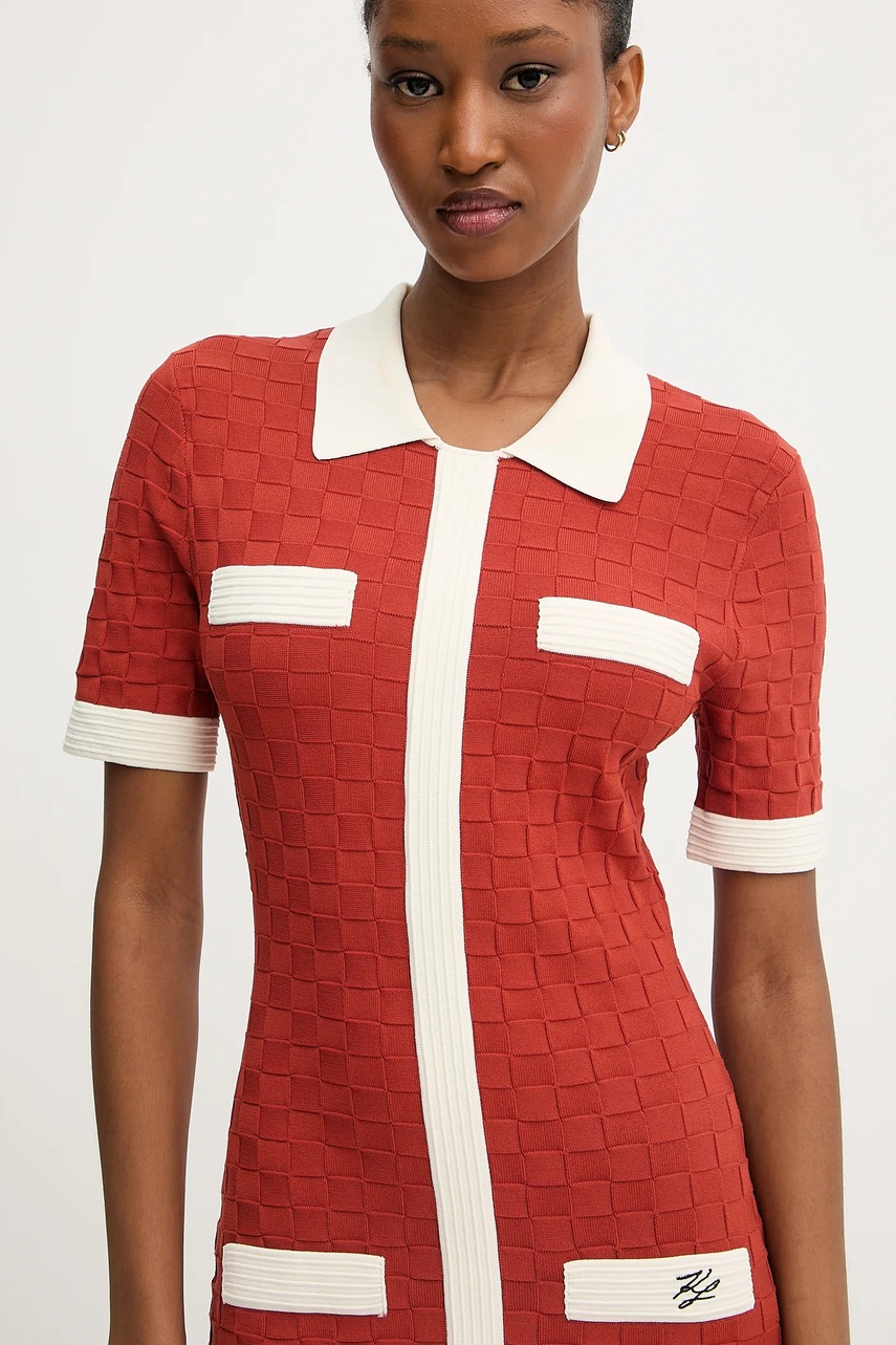 Сукня Karl Lagerfeld колір помаранчевий mini облягаюча A3W13036