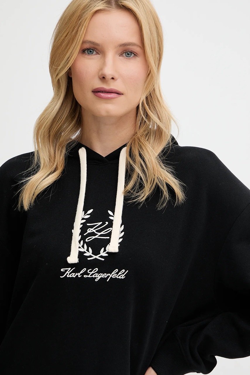 Бавовняна сукня Karl Lagerfeld HOTEL KARL колір чорний mini oversize A3W44010