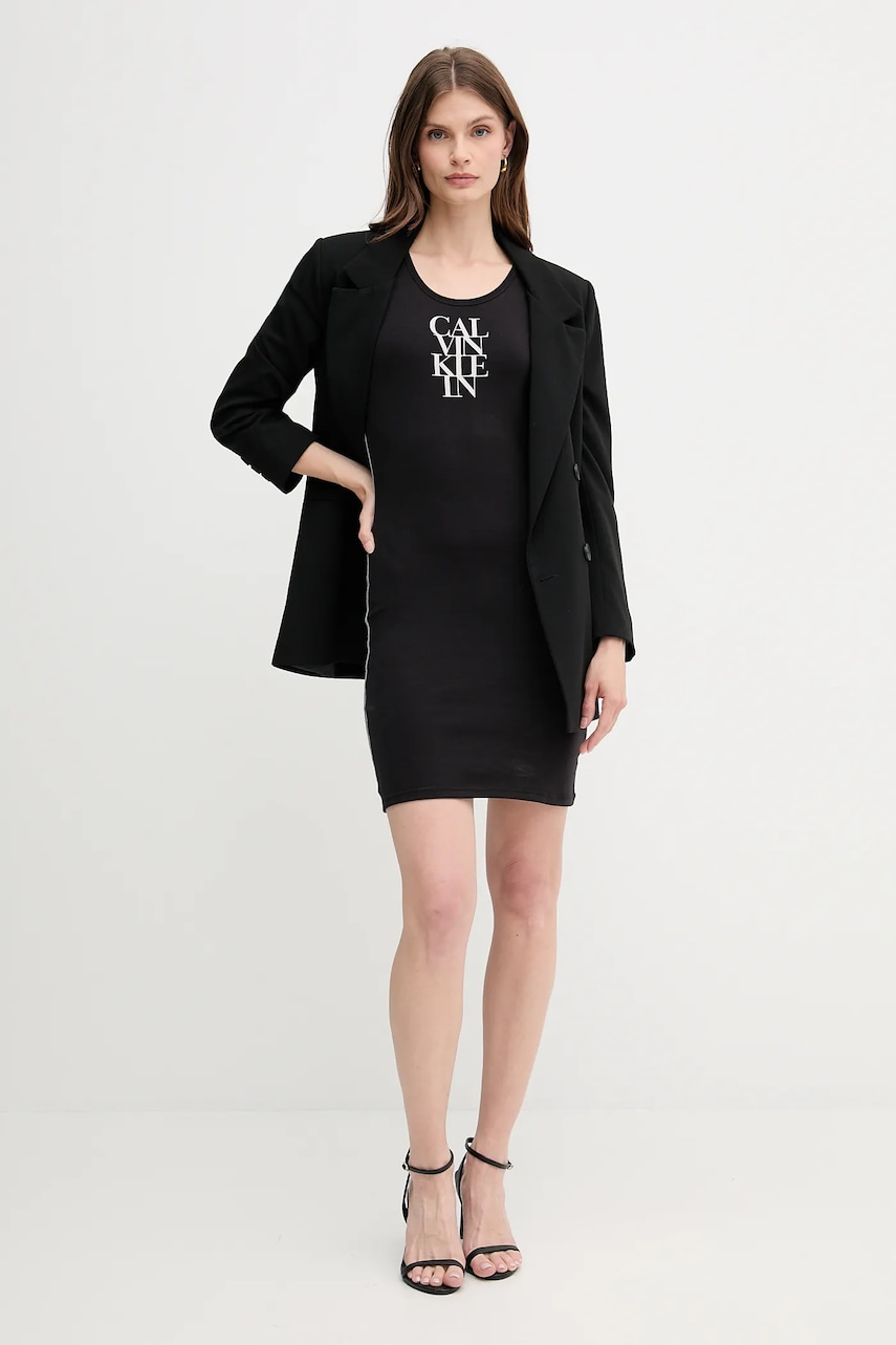 Сукня Calvin Klein Jeans колір чорний mini облягаюча LV044C203G