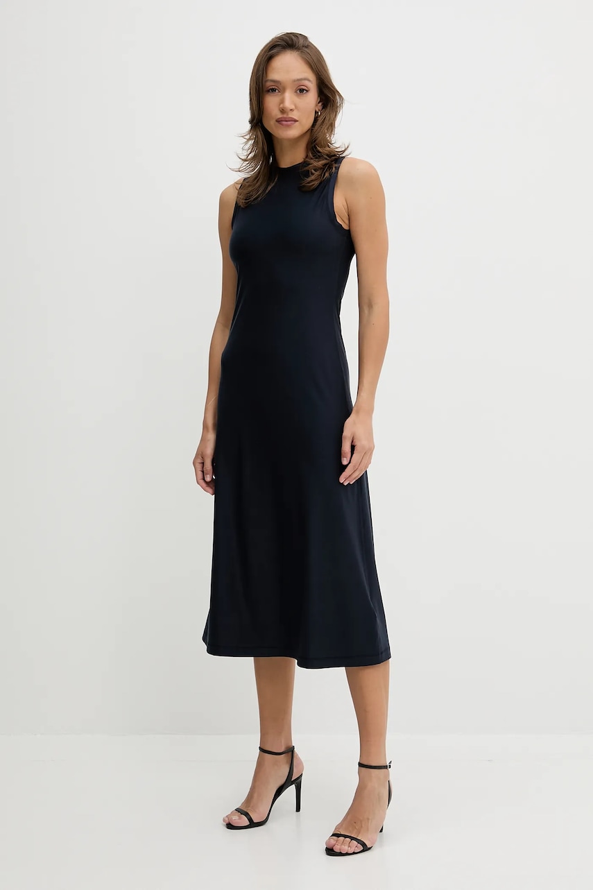 Levně Šaty Calvin Klein Jeans tmavomodrá barva, midi, LV044C236G