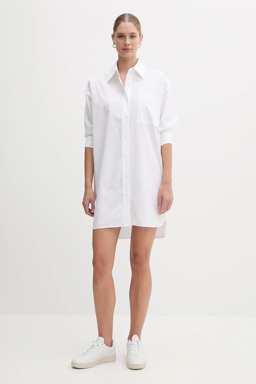 Бавовняна сукня Calvin Klein Jeans колір білий mini oversize LV047C022G