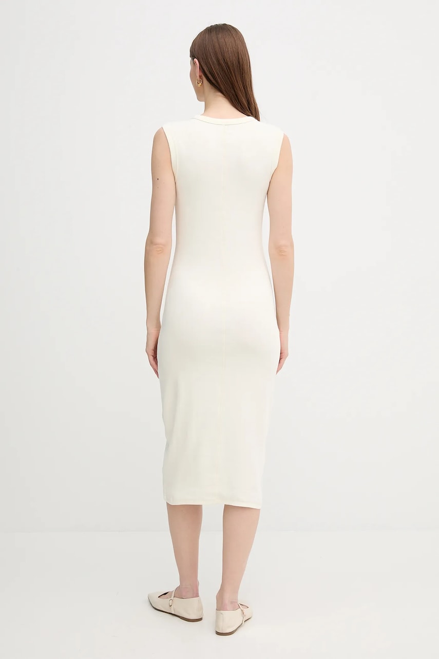 Сукня Calvin Klein Jeans колір бежевий midi облягаюча LV047C240G