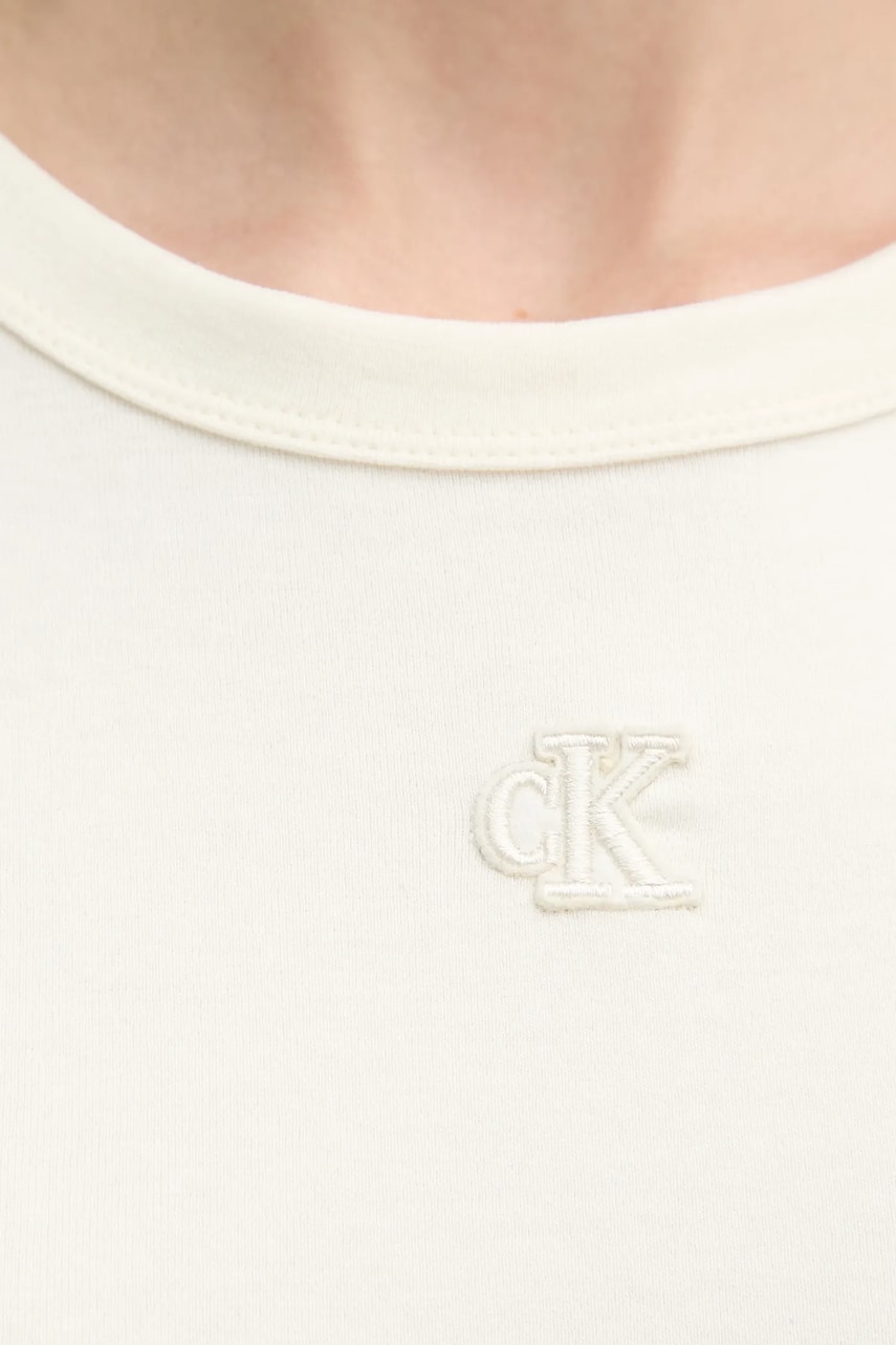 Сукня Calvin Klein Jeans колір бежевий midi облягаюча LV047C240G