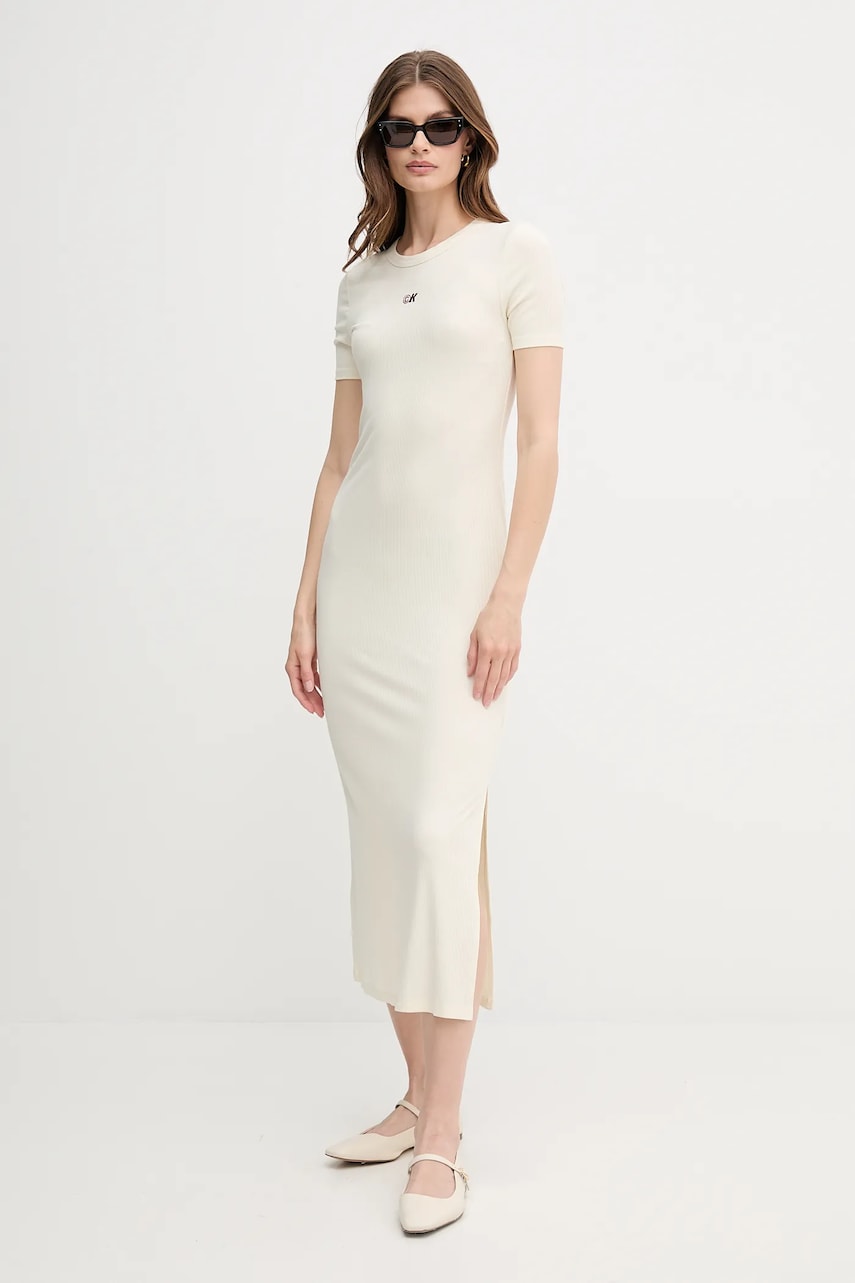 Платье Calvin Klein Jeans цвет бежевый maxi прямое LV044C902G Платье Calvin Klein Jeans цвет бежевый maxi прямое LV044C902G