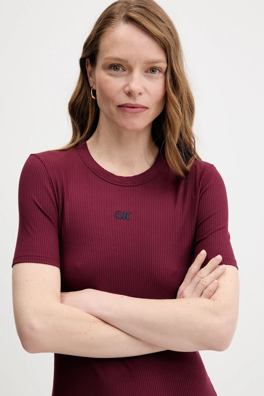 Сукня Calvin Klein Jeans колір бордовий maxi пряма LV044C902G