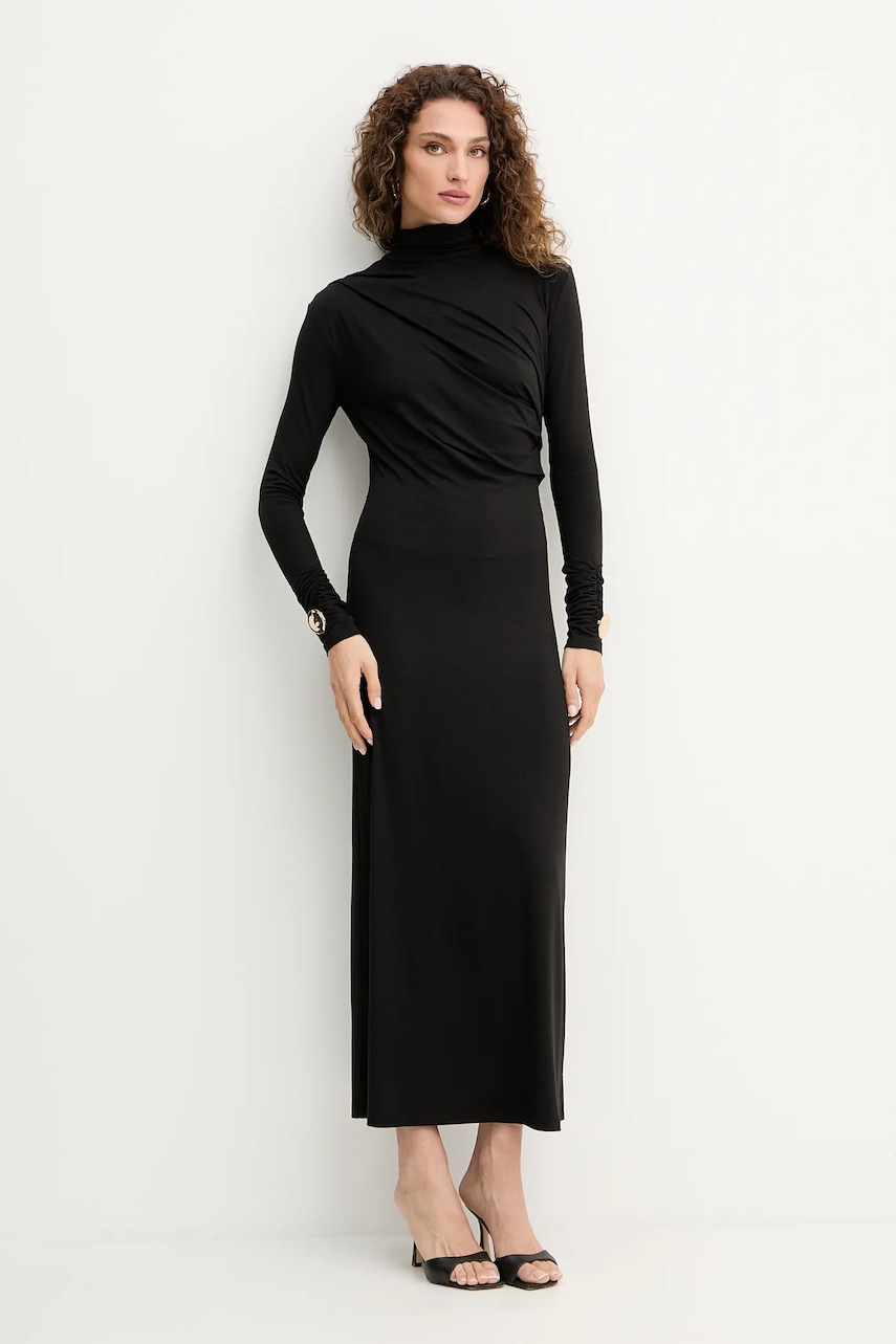 Simona Corsellini rochie culoarea negru, maxi, drept, A25CPAB00601