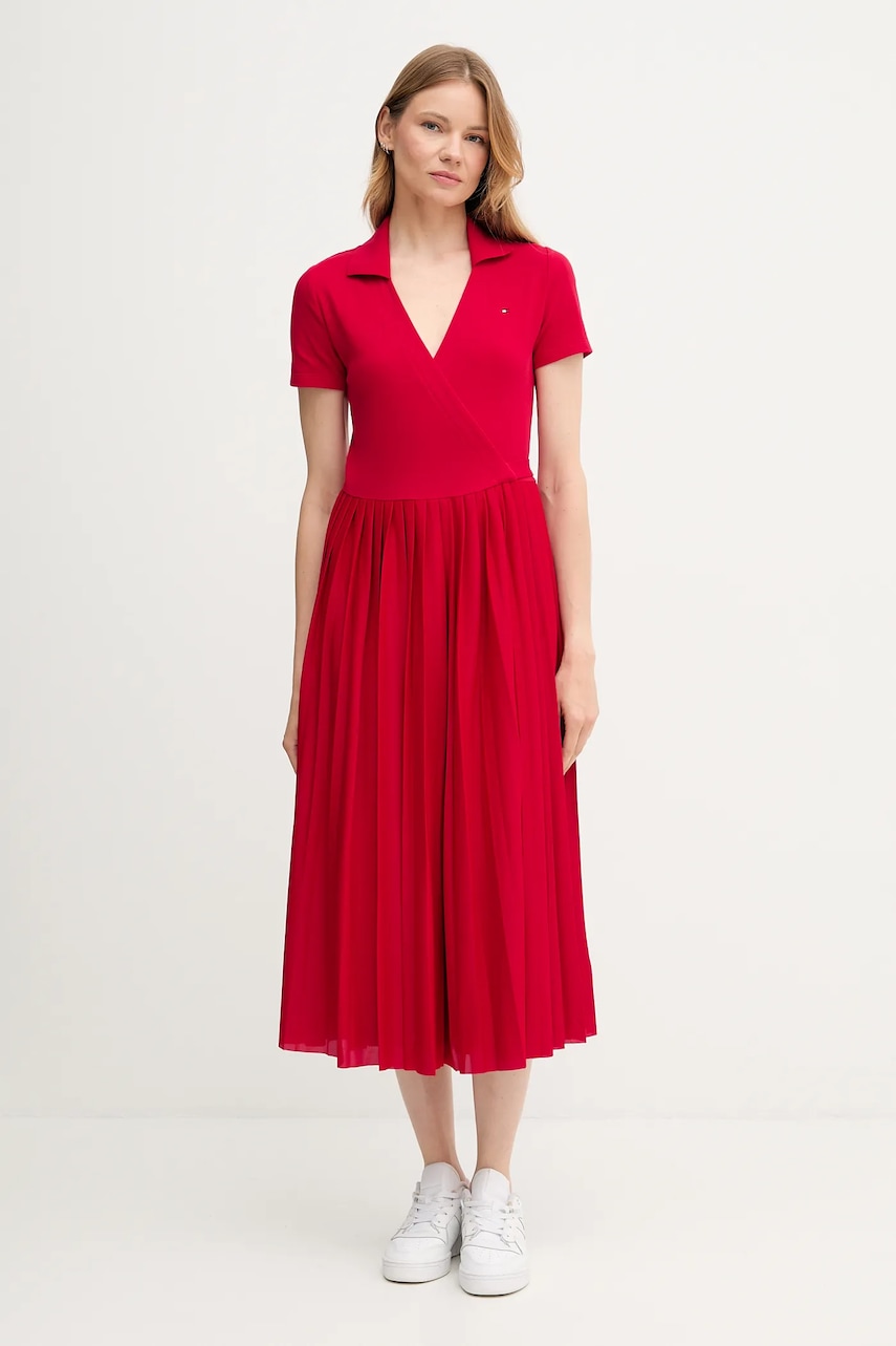 Сукня Tommy Hilfiger колір червоний maxi розкльошена WW0WW45733