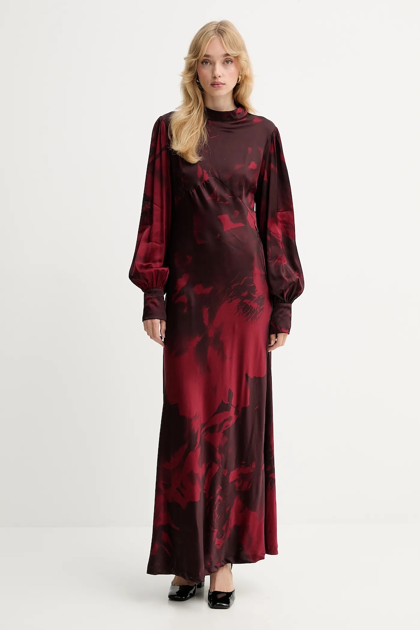 Gestuz rochie culoarea bordo, maxi, evazați, 10910631
