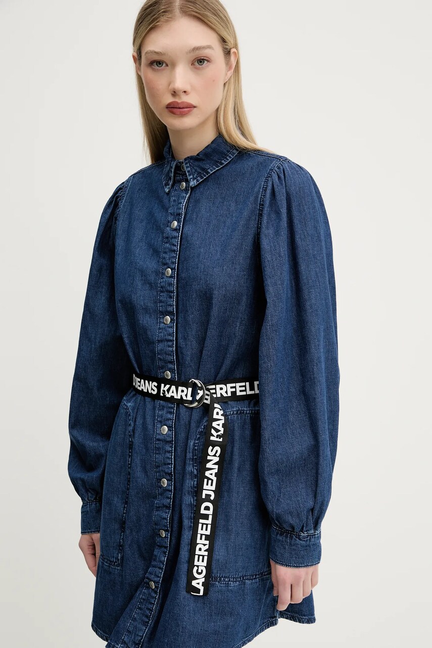 Джинсова сукня Karl Lagerfeld Jeans колір синій mini пряма A3W13014