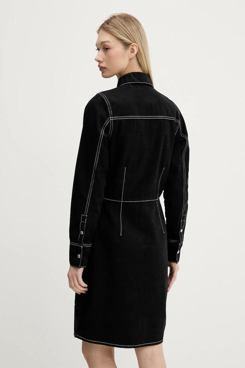 Джинсова сукня Karl Lagerfeld Jeans колір чорний midi пряма A3W13015