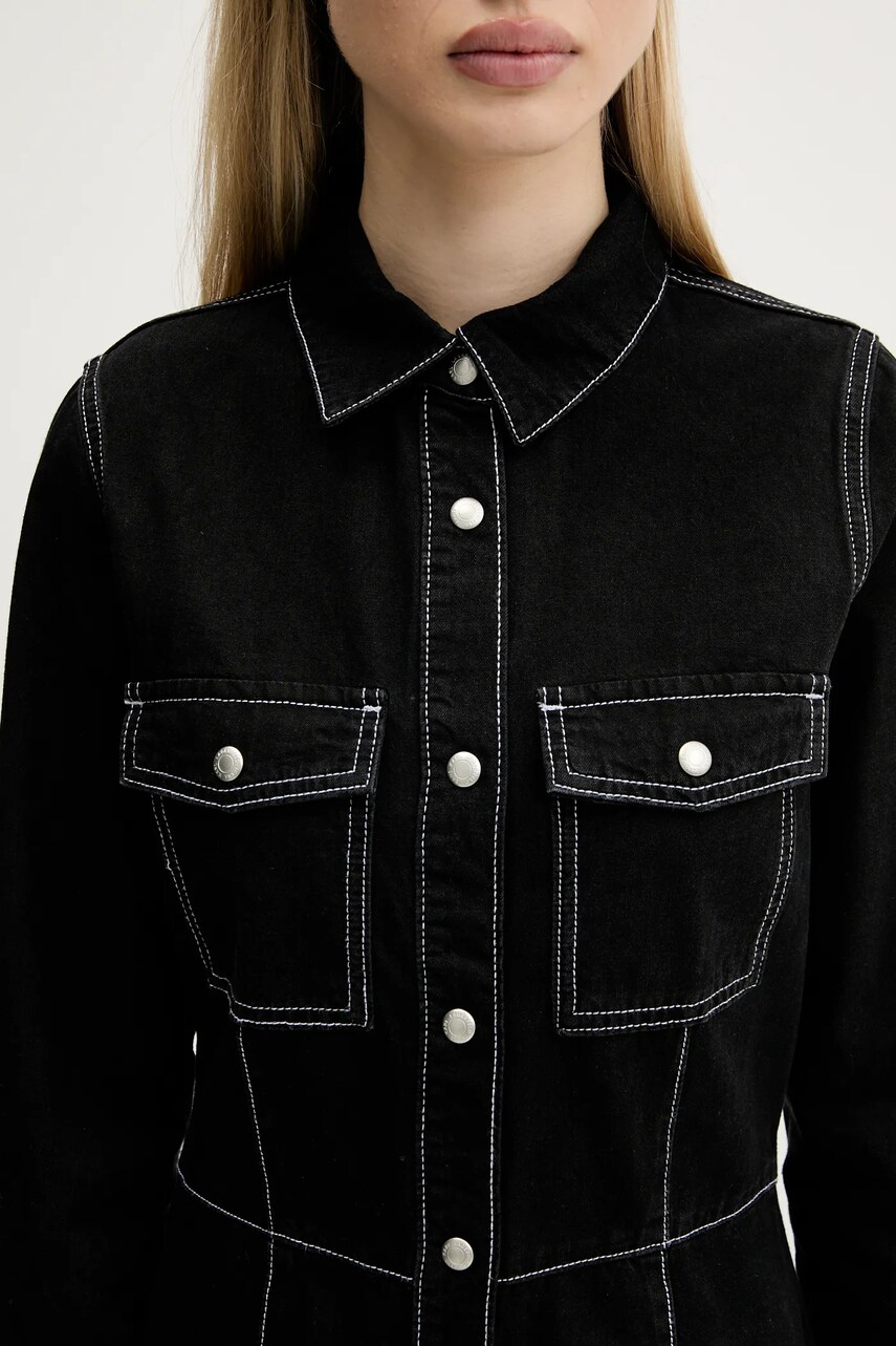 Джинсова сукня Karl Lagerfeld Jeans колір чорний midi пряма A3W13015
