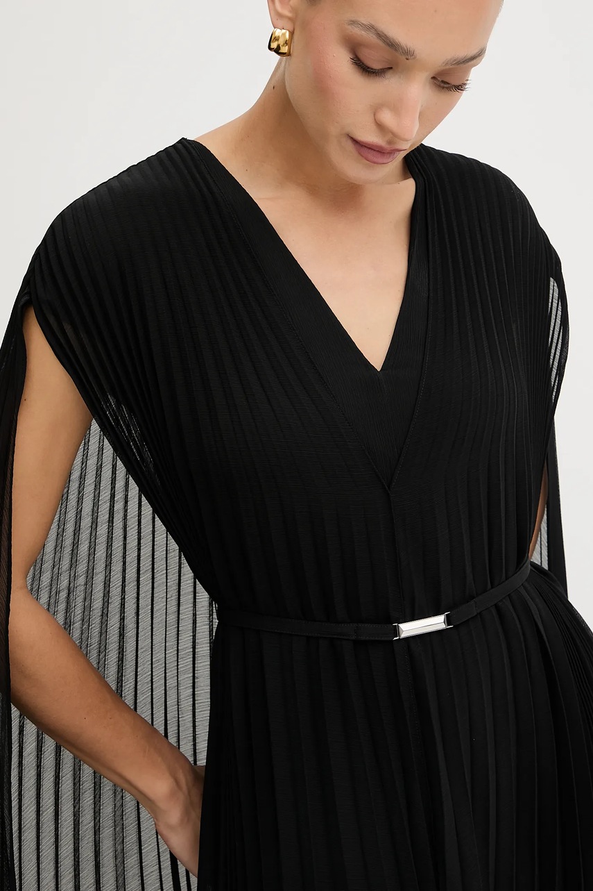 Φόρεμα BOSS χρώμα: μαύρο, 50548050 φωτογραφία