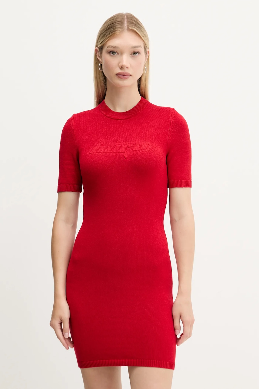 Hugo Blue rochie culoarea rosu, mini, mulata, 50543324