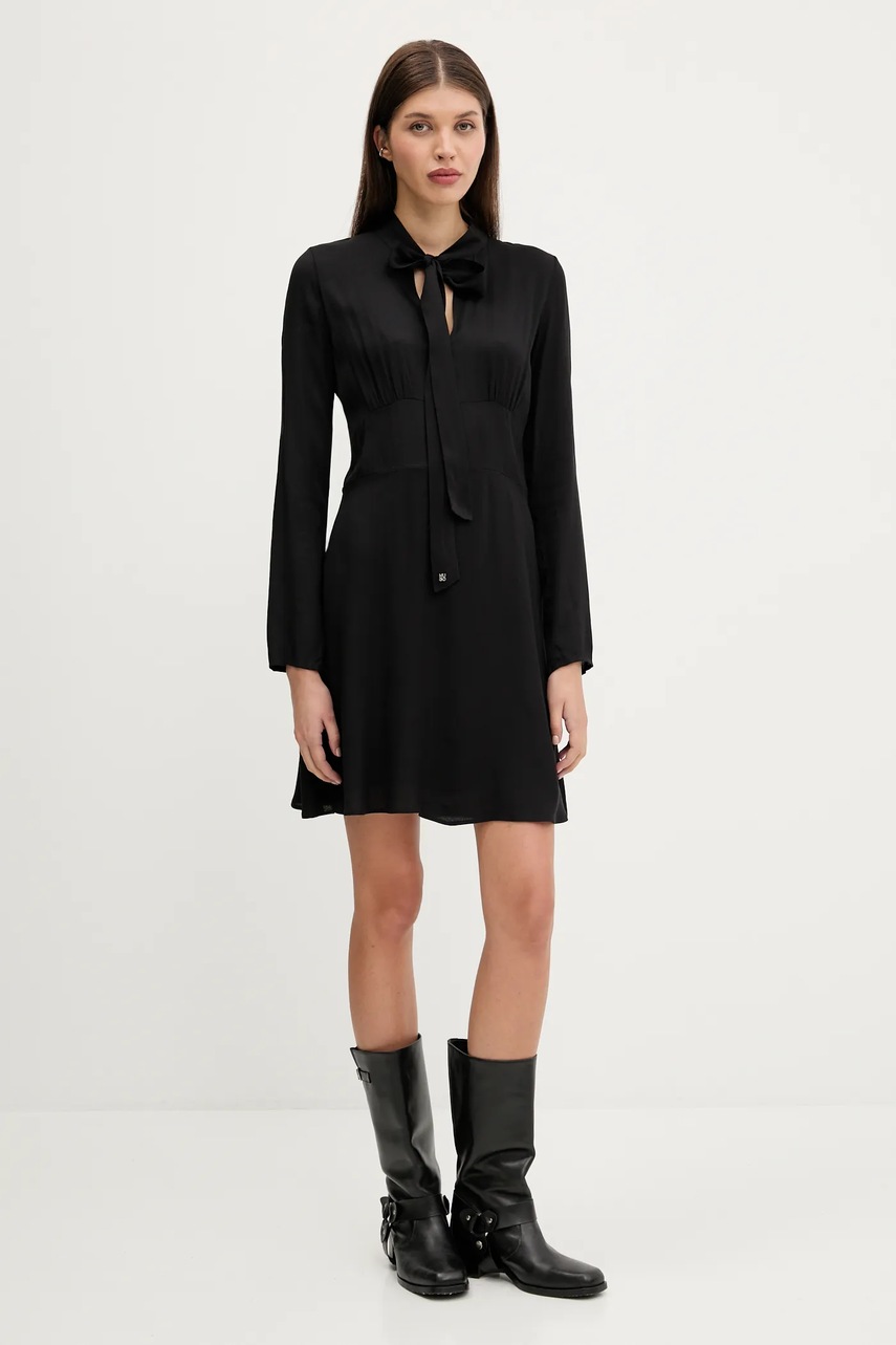 Платье HUGO цвет чёрный mini расклешённое 50542307