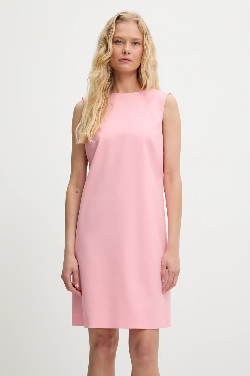 HUGO rochie culoarea roz, mini, drept, 50553125