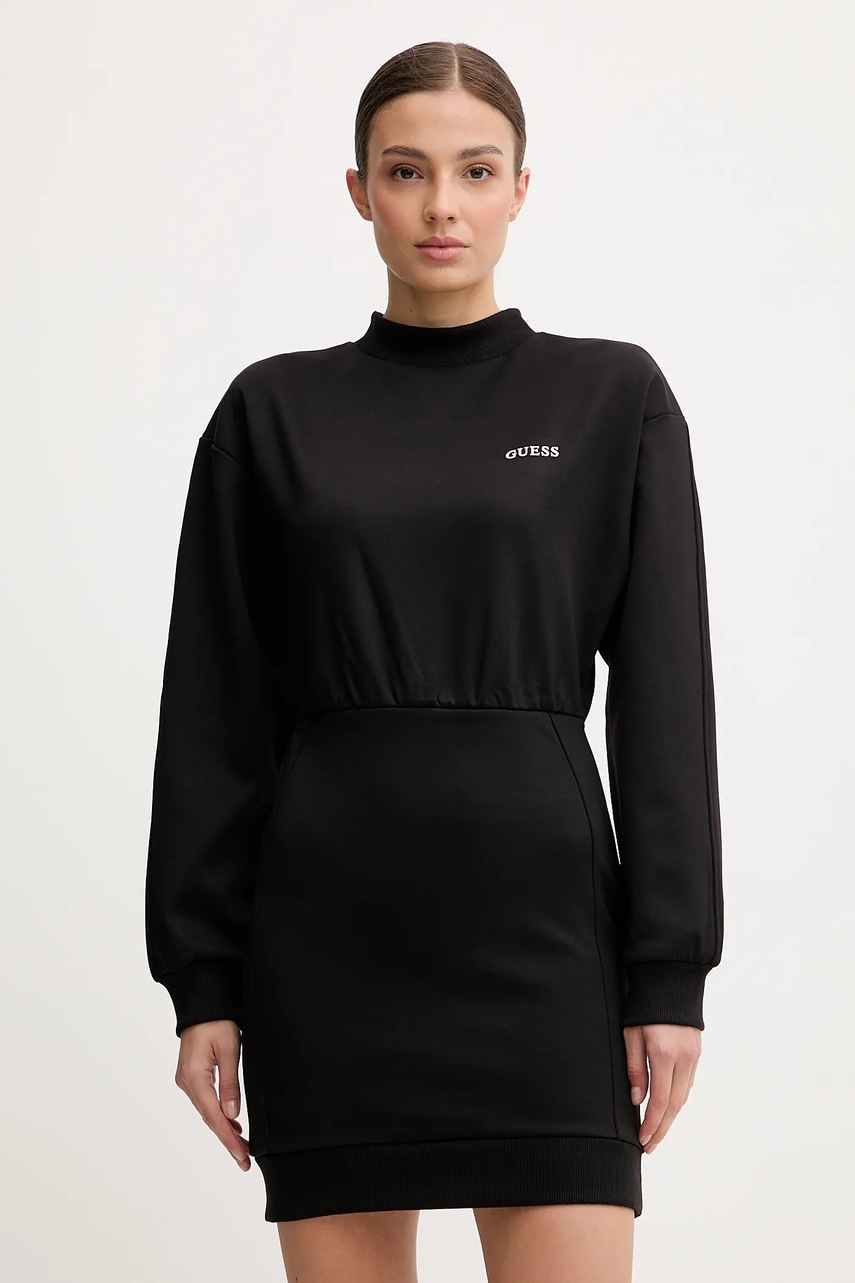 Levně Šaty Guess CARMEN černá barva, mini, V5YK02 KCX22