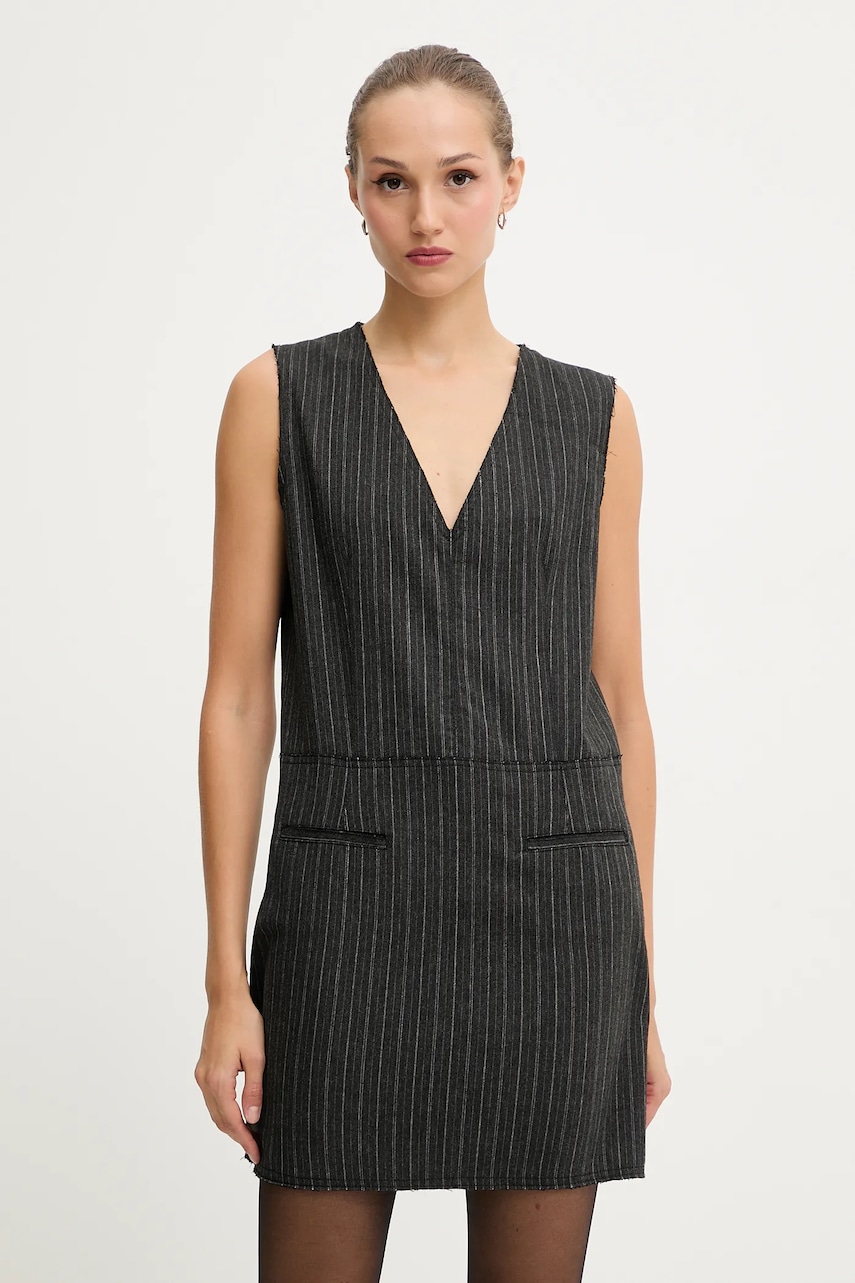 Iceberg rochie cu lână culoarea gri, mini, drept, H051 3082