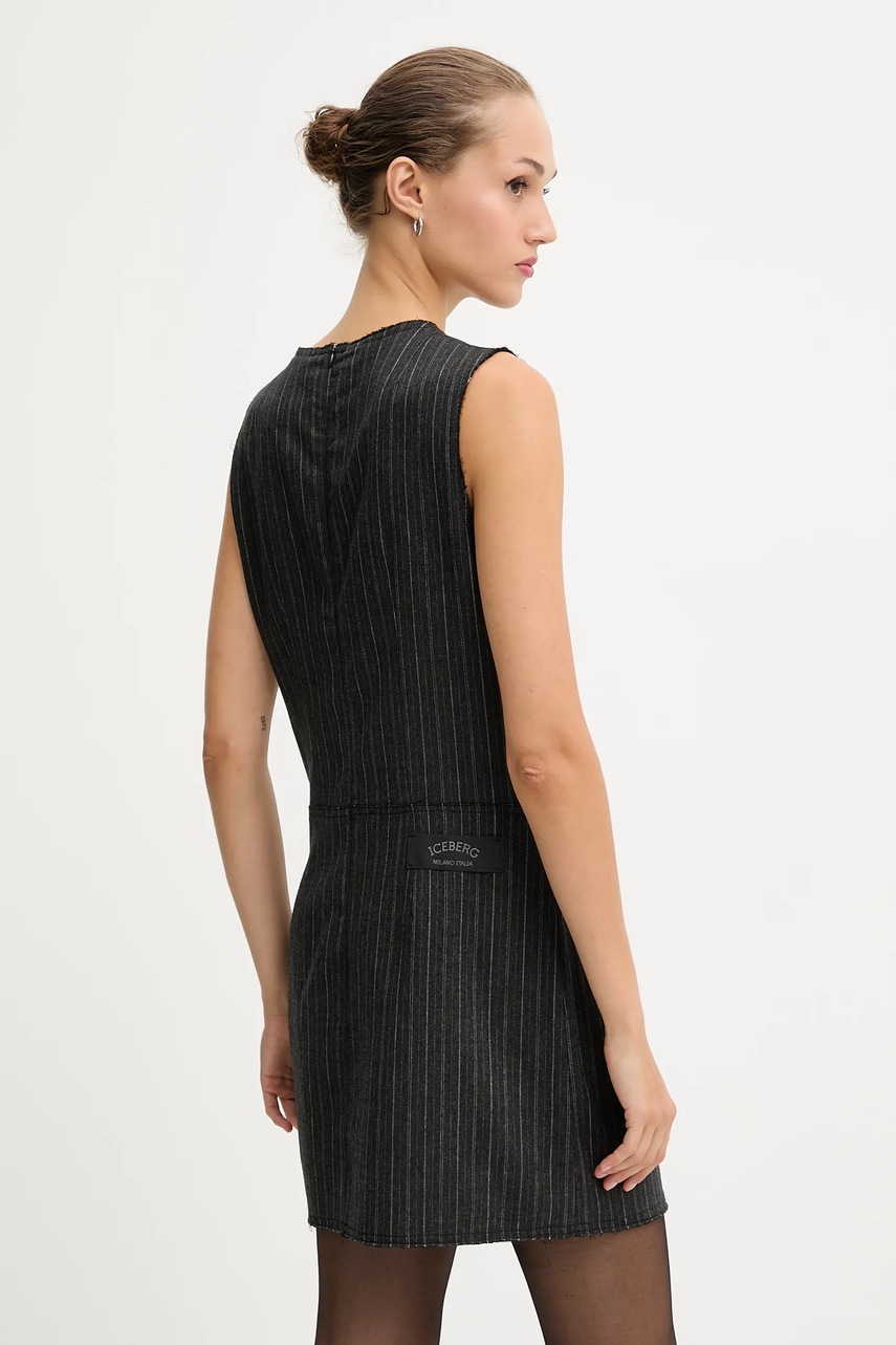 Сукня з додаванням вовни Iceberg колір сірий mini пряма H051 3082
