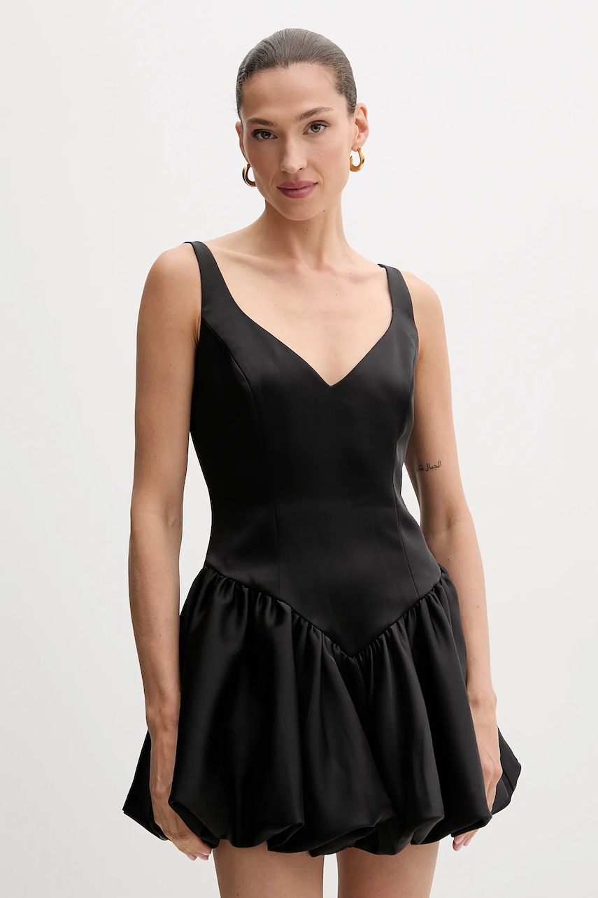 Bardot rochie culoarea alb, mini, evazați, 60001DB