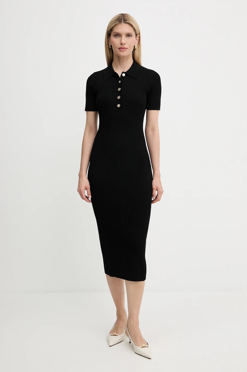 Levně Šaty MICHAEL Michael Kors černá barva, maxi, přiléhavé, MT5832333D