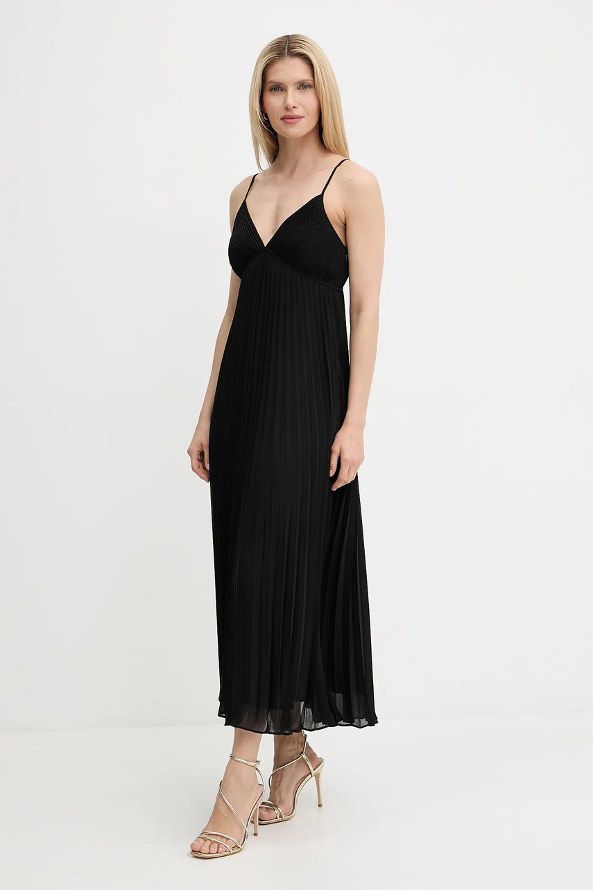 Сукня MICHAEL Michael Kors колір чорний maxi розкльошена MT583407R3