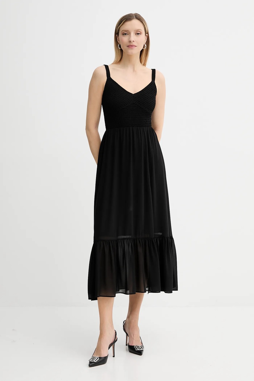 Платье MICHAEL Michael Kors цвет чёрный midi расклешённое MT583467R3