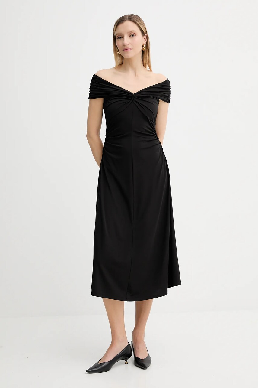 Levně Šaty MICHAEL Michael Kors černá barva, midi, MT5831DH69