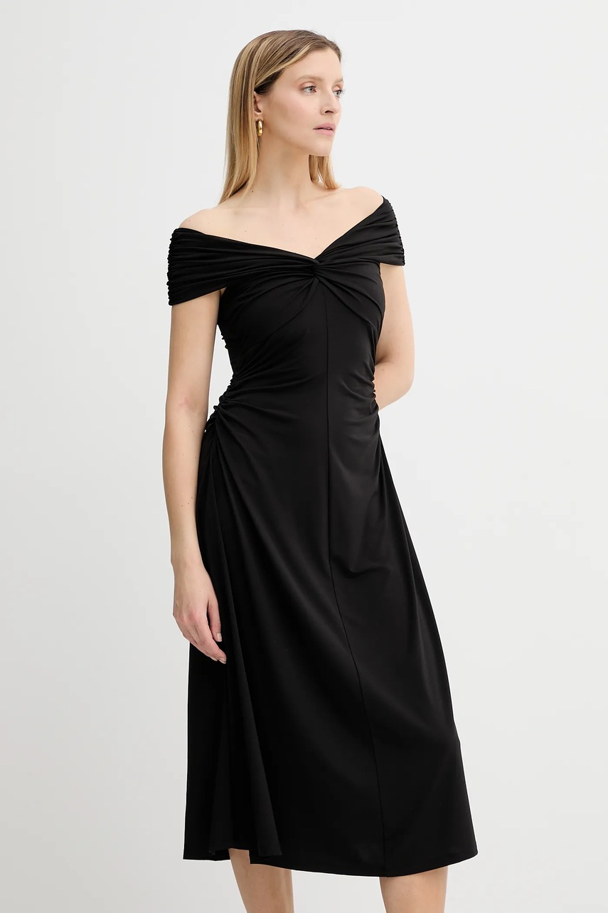 Платье MICHAEL Michael Kors цвет чёрный midi расклешённое MT5831DH69