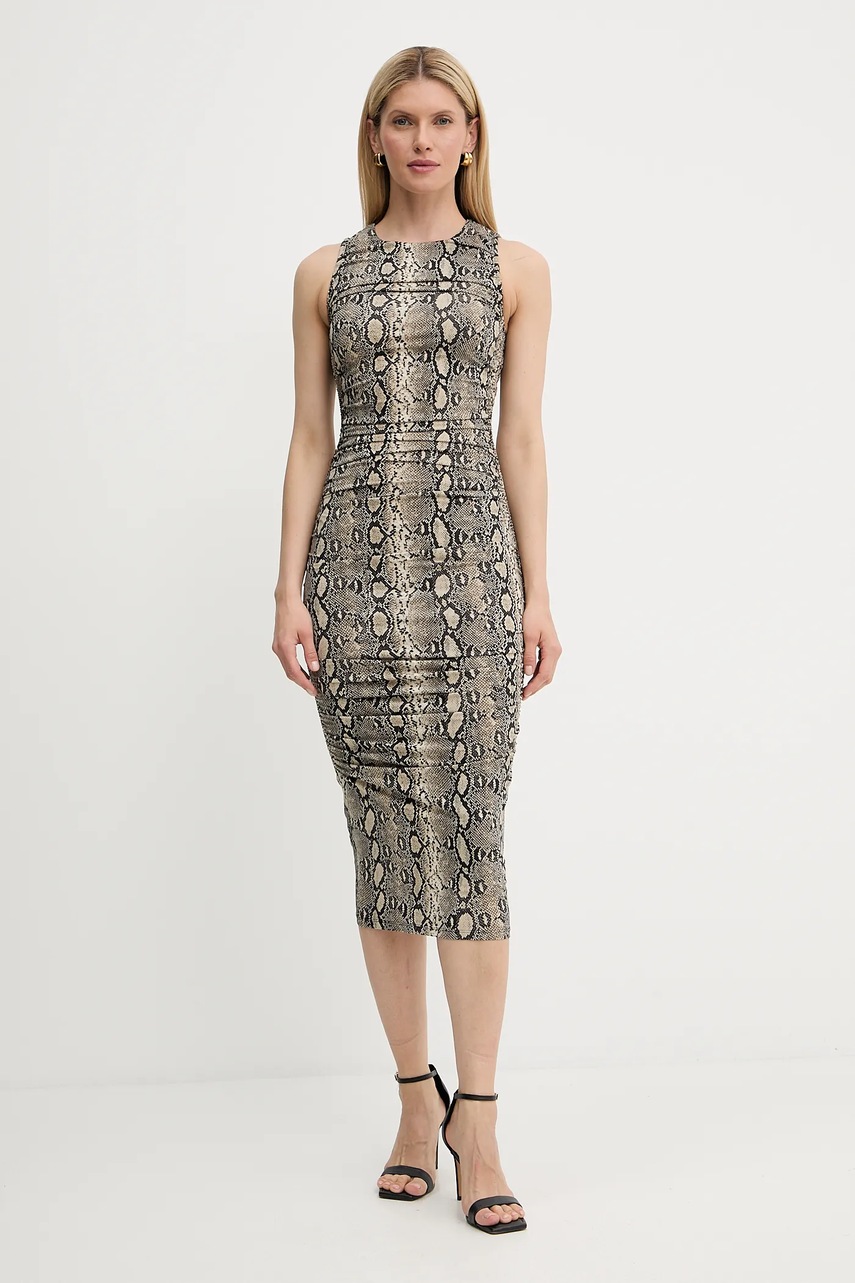 Платье MICHAEL Michael Kors цвет бежевый midi облегающее MT58319HMC