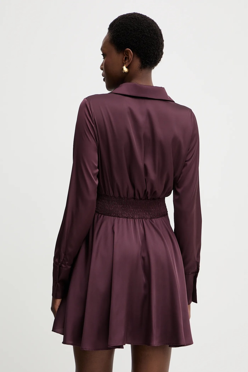 Сукня Guess CONCETTA колір бордовий mini розкльошена W5YK00 WF1T2