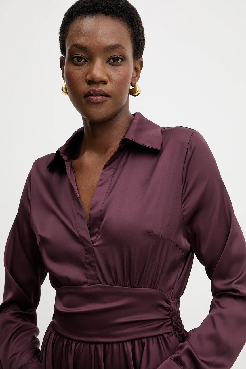 Сукня Guess CONCETTA колір бордовий mini розкльошена W5YK00 WF1T2