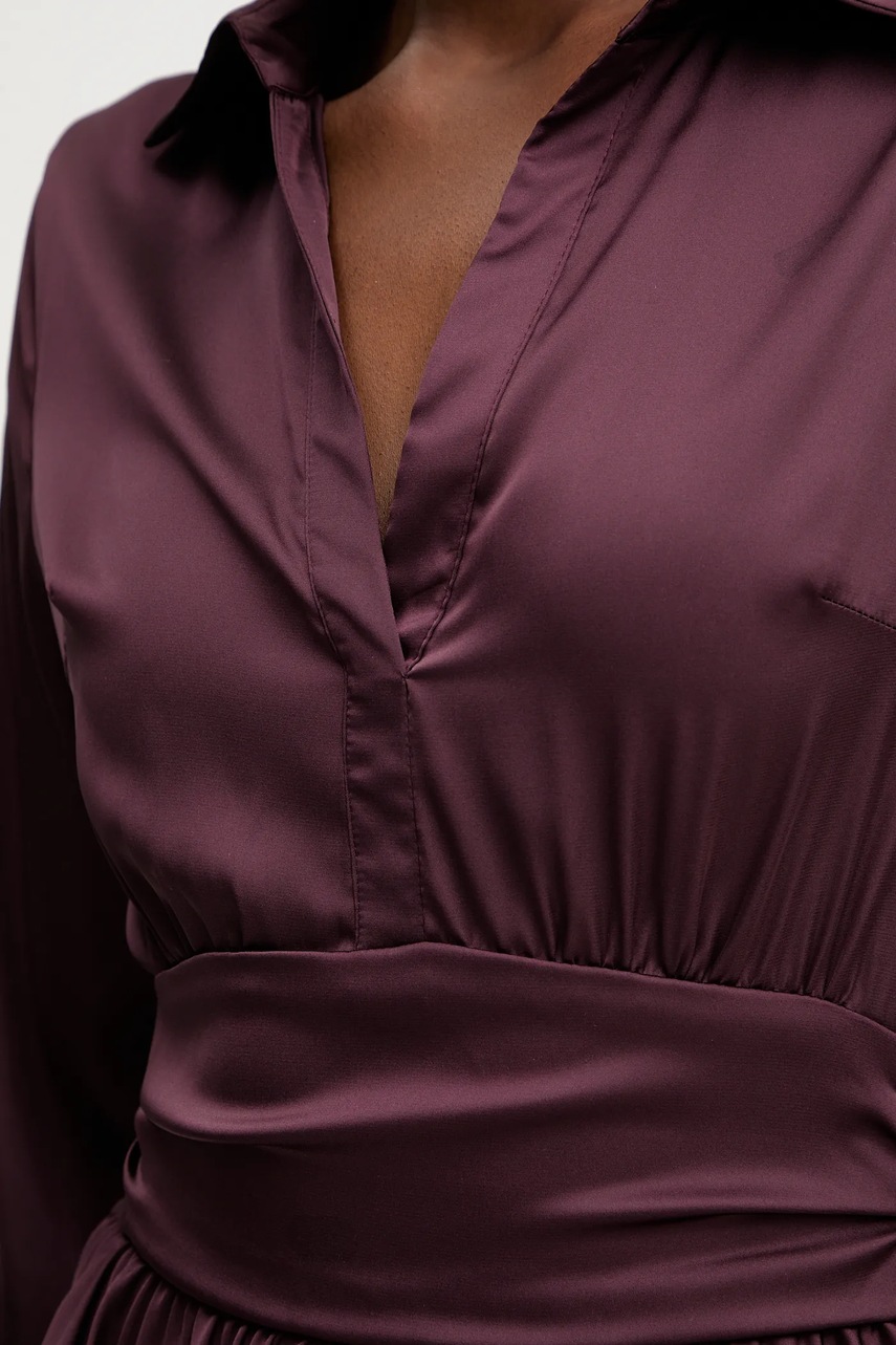 Сукня Guess CONCETTA колір бордовий mini розкльошена W5YK00 WF1T2