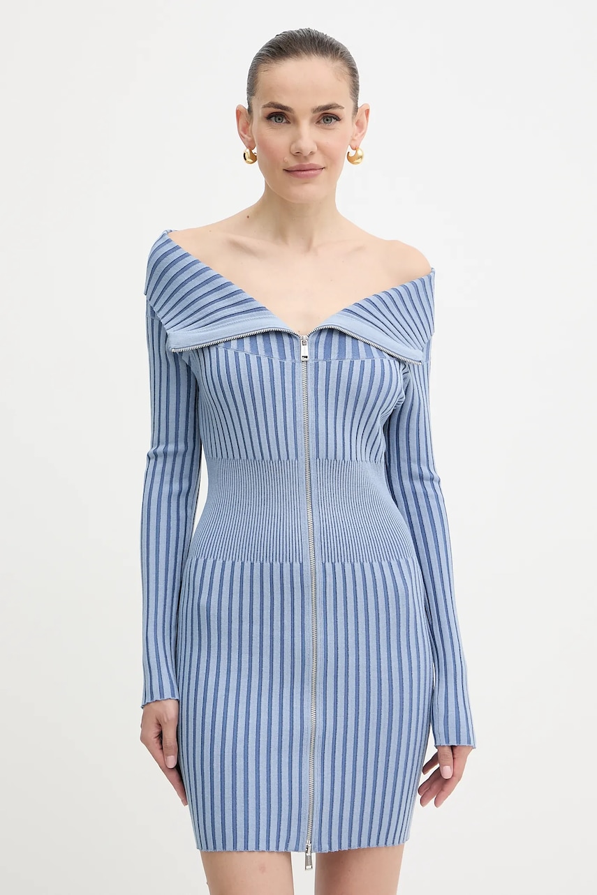 Šaty Guess KATHRYN modrá barva, mini, přiléhavé, W5YK28 Z30I2