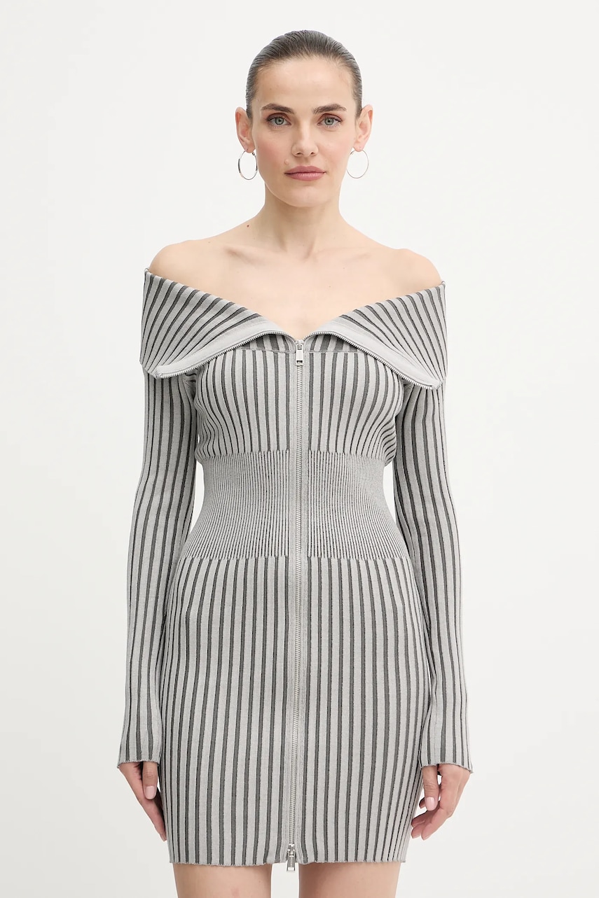 Šaty Guess KATHRYN šedá barva, mini, přiléhavé, W5YK28 Z30I2