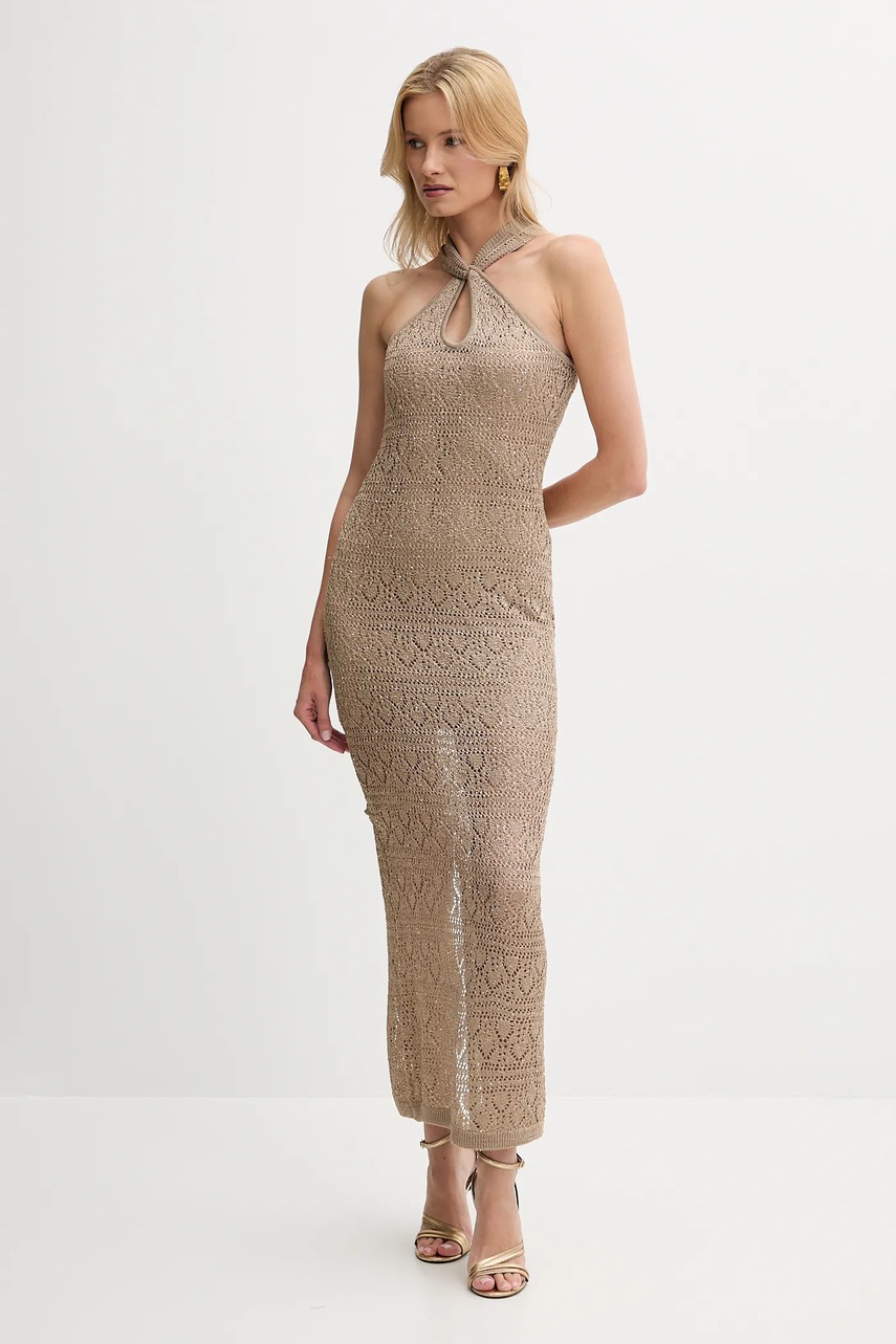 Сукня Guess CYNTHIA колір бежевий maxi облягаюча W5YK48 Z37G0