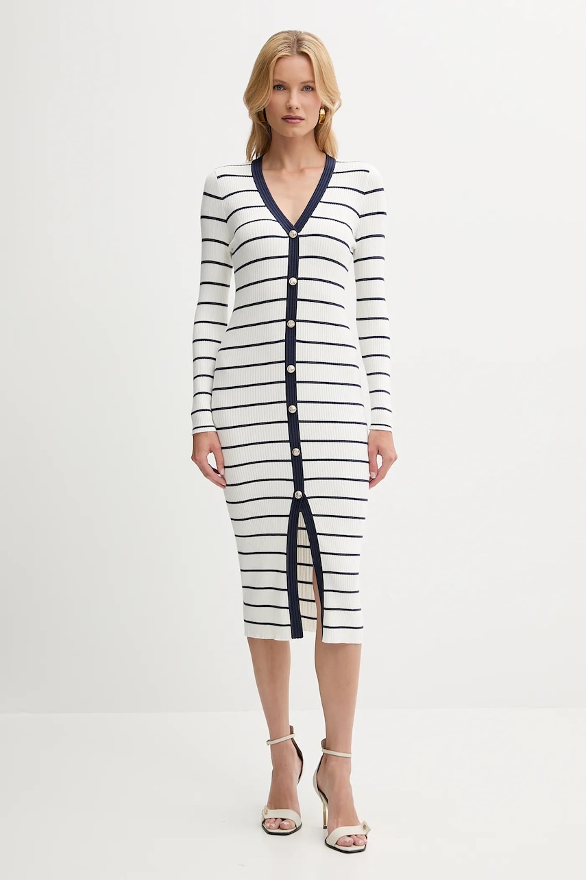 Levně Šaty Guess ANDREA bílá barva, mini, přiléhavé, W5YK98 Z2YK2