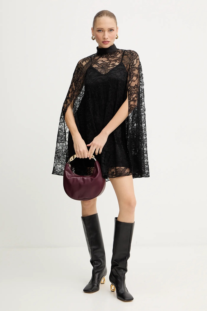 Сукня Pinko колір чорний mini розкльошена 105503 A2R7