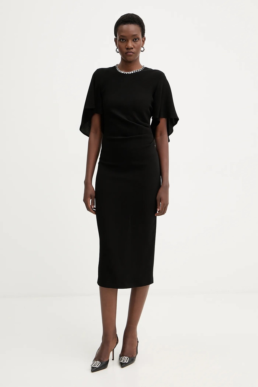 Сукня Pinko колір чорний midi облягаюча 105583 A2Q2