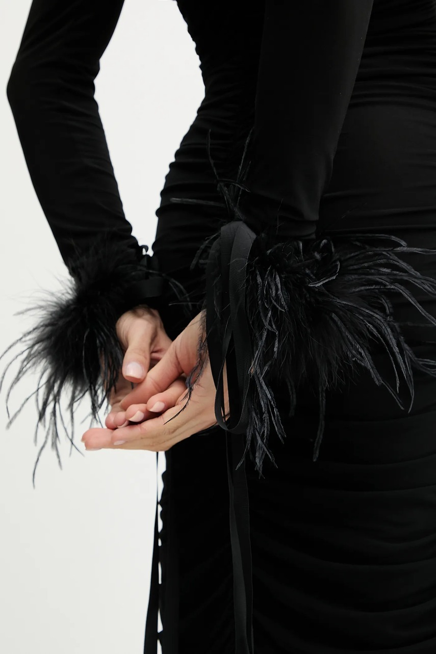 Сукня Pinko колір чорний maxi облягаюча 105780 A2GS