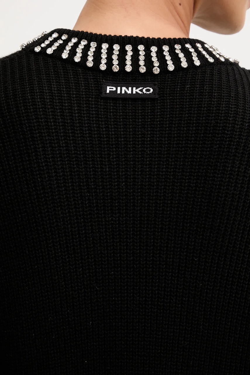 Сукня з домішкою вовни Pinko колір чорний midi oversize 105746 A2S4