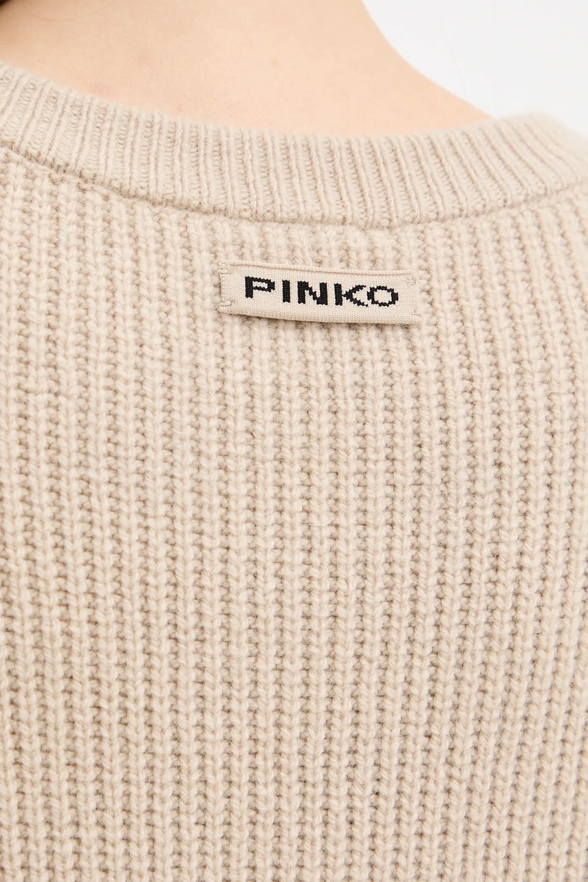 Сукня з додаванням вовни Pinko колір бежевий mini oversize 105504 A2R1