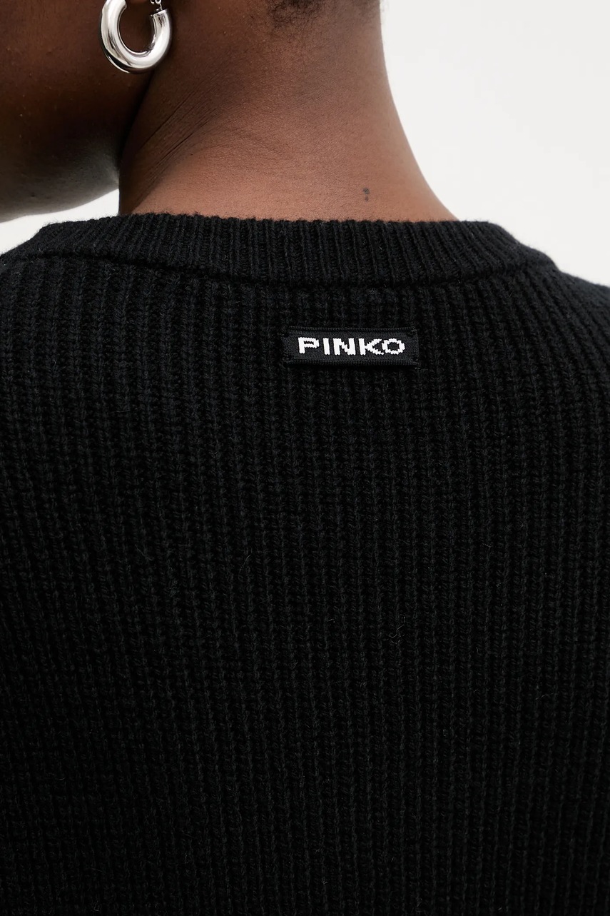 Сукня з додаванням вовни Pinko колір чорний mini oversize 105504 A2R1