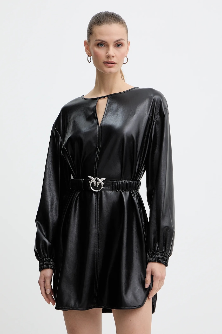 Levně Šaty Pinko černá barva, mini, oversize, 105587 A2P4