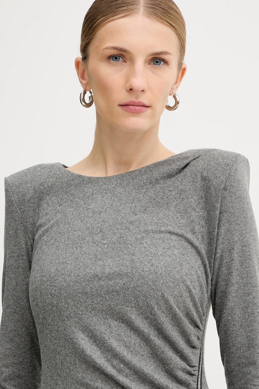 Сукня з додаванням вовни Pinko колір сірий mini облягаюча 106126 A2ZU