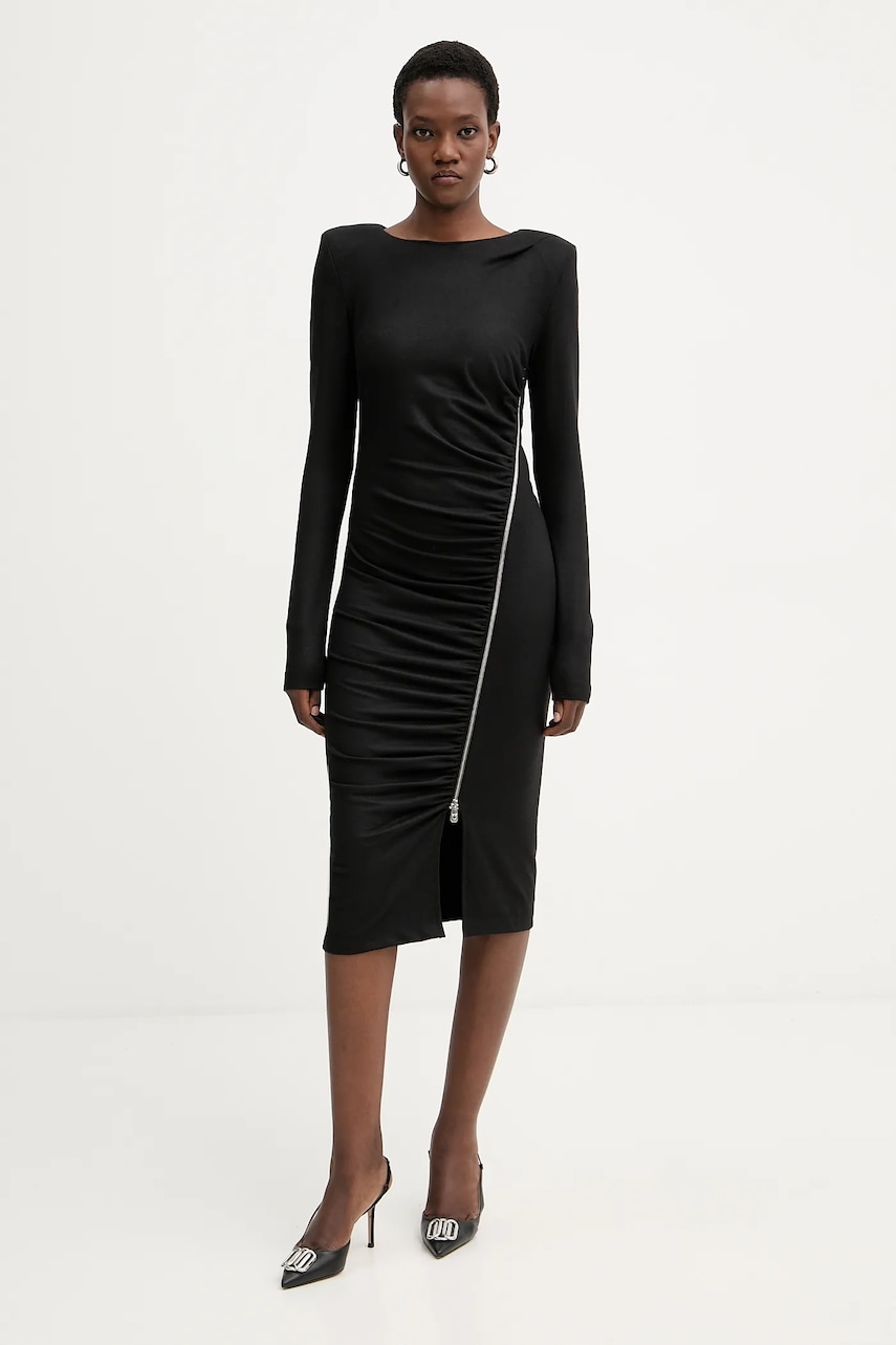 Levně Šaty s příměsí vlny Pinko černá barva, mini, 106126 A2ZU