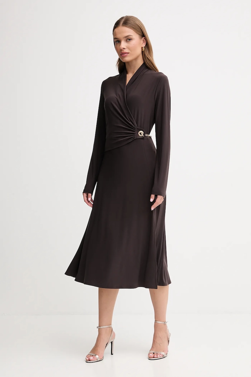 Joseph Ribkoff rochie culoarea maro, midi, evazați, 253235