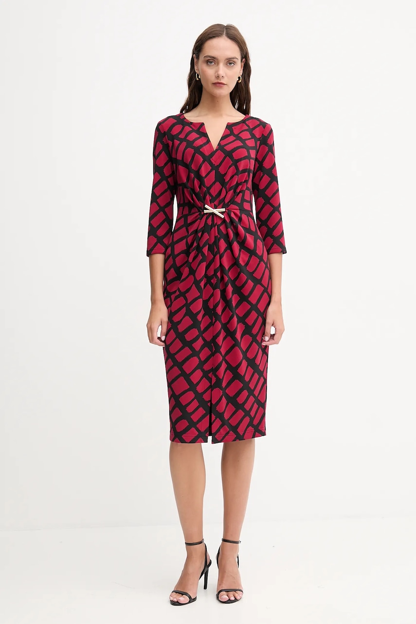 Joseph Ribkoff rochie culoarea bordo, midi, mulată, 253250