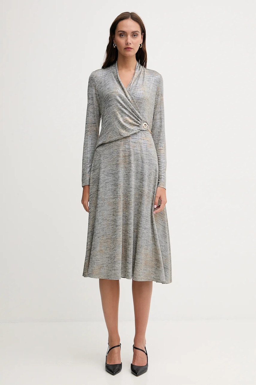 Joseph Ribkoff rochie culoarea argintiu, midi, evazați, 253285 Joseph Ribkoff rochie culoarea argintiu, midi, evazați, 253285
