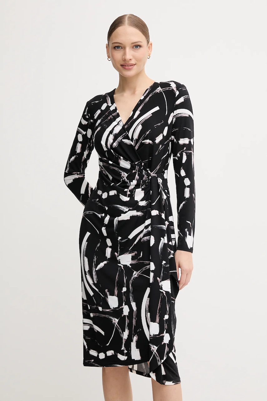 Joseph Ribkoff rochie culoarea negru, midi, drept, 254190