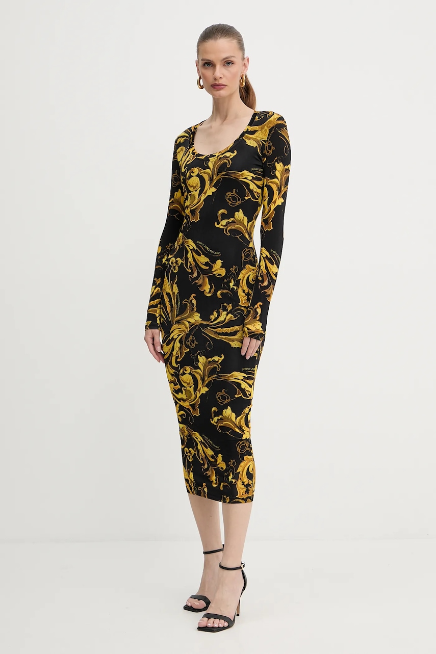 Платье Versace Jeans Couture цвет чёрный midi облегающее 79HAO920 JS500 Платье Versace Jeans Couture цвет чёрный midi облегающее 79HAO920 JS500